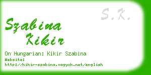 szabina kikir business card